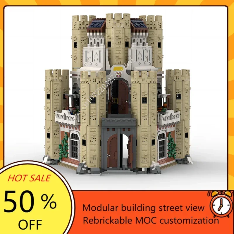 12147 pièces bricolage MOC Puzzle personnalisé religion les chevaliers marins roi château médiéval rue vue idées bricolage enfant jouet cadeau d'anniversaire