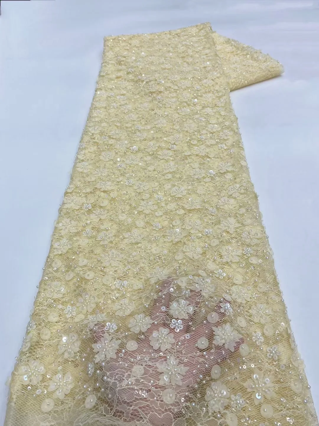Tissu africain en dentelle à paillettes et perles rose oignon, Tulle brodé en maille pour marié français du Nigeria, pour robe de mariée pour femmes, offre spéciale