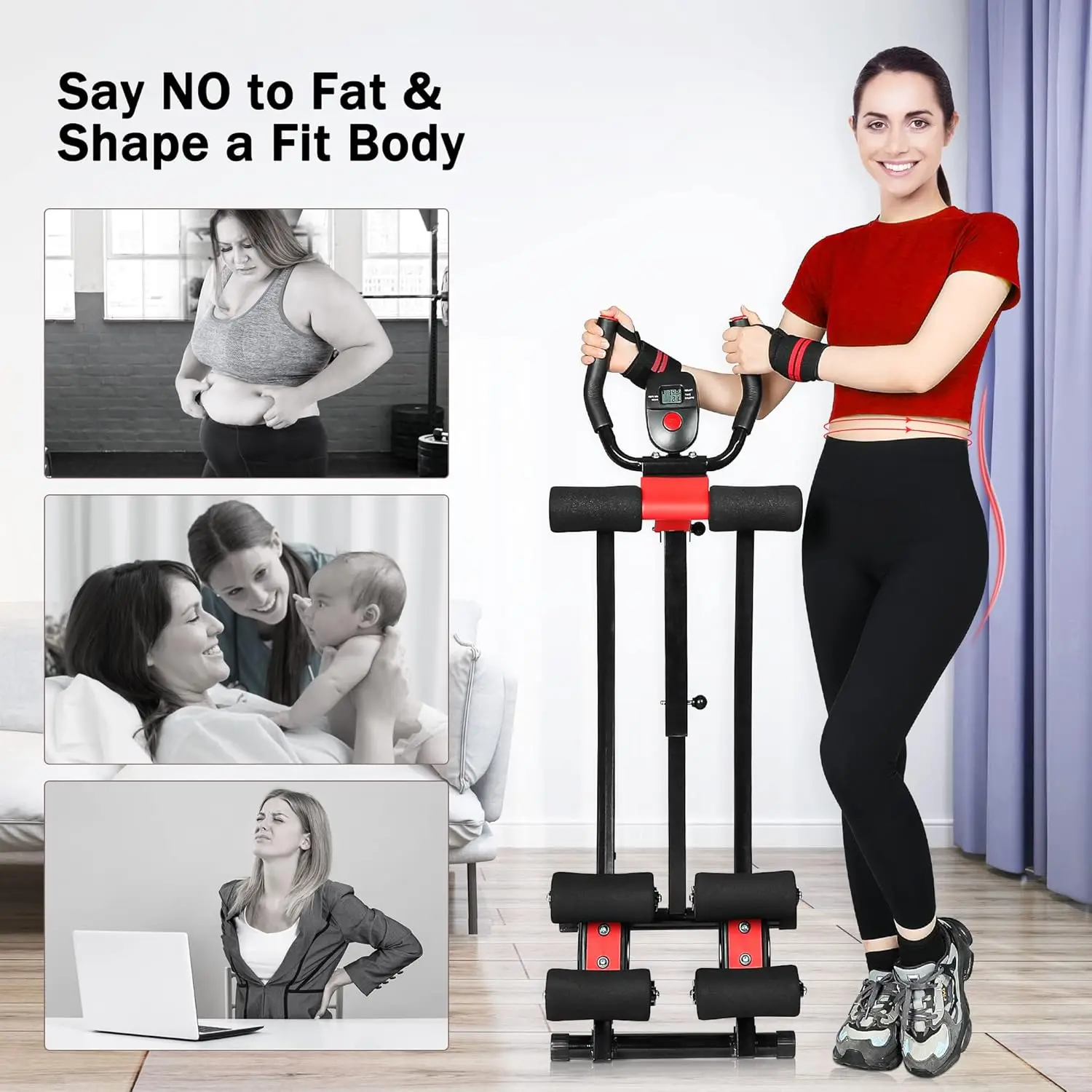 Machine, Ab Workout Equipment for Women, Adjustable Ab Trainer Machine for Stomach Workout at Home Gym