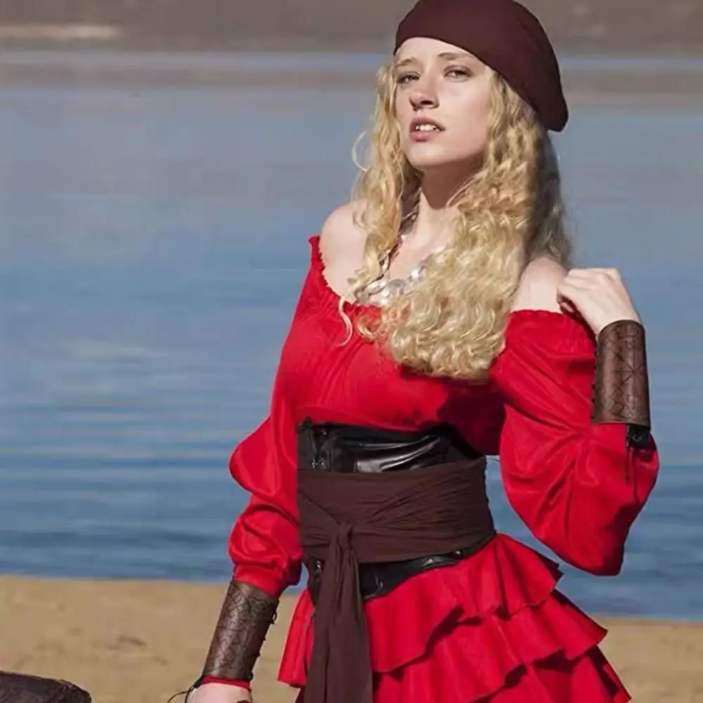 

Холщовая повязка на голову с пиратами, поясной ремень, повязка на голову, сплошной цвет, шарф на Хэллоуин, пояс, средневековый треугольный шарф эпохи Возрождения, костюм для косплея