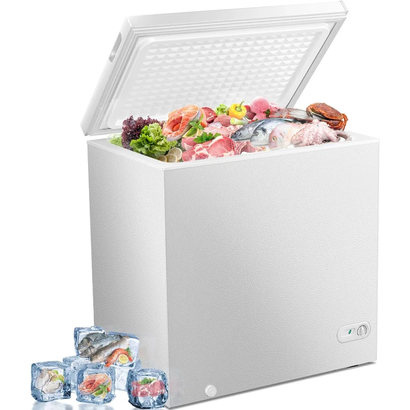 Antarctic Star 7.0 Cu.ft Chest Freezer 6.8℉to -4℉with Removable Basket Free Standing Top open Door Compact Freezer