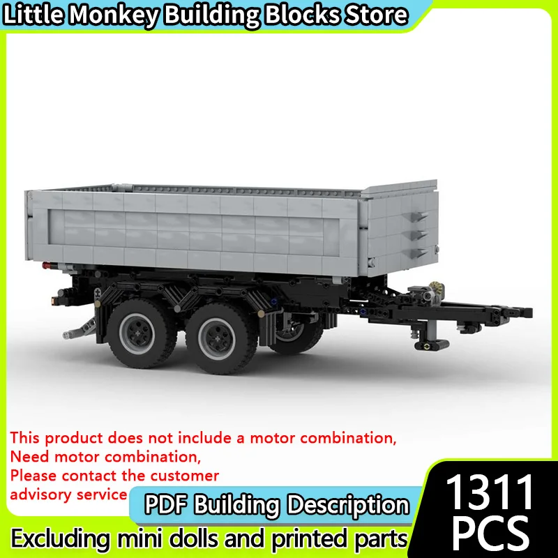 シティカーモデル MOC 組み立てブロック クラシック センターアクスル ティッパートレーラー モジュラーテクノロジー 子供向け ホリデーギフト 組み立ておもちゃセット