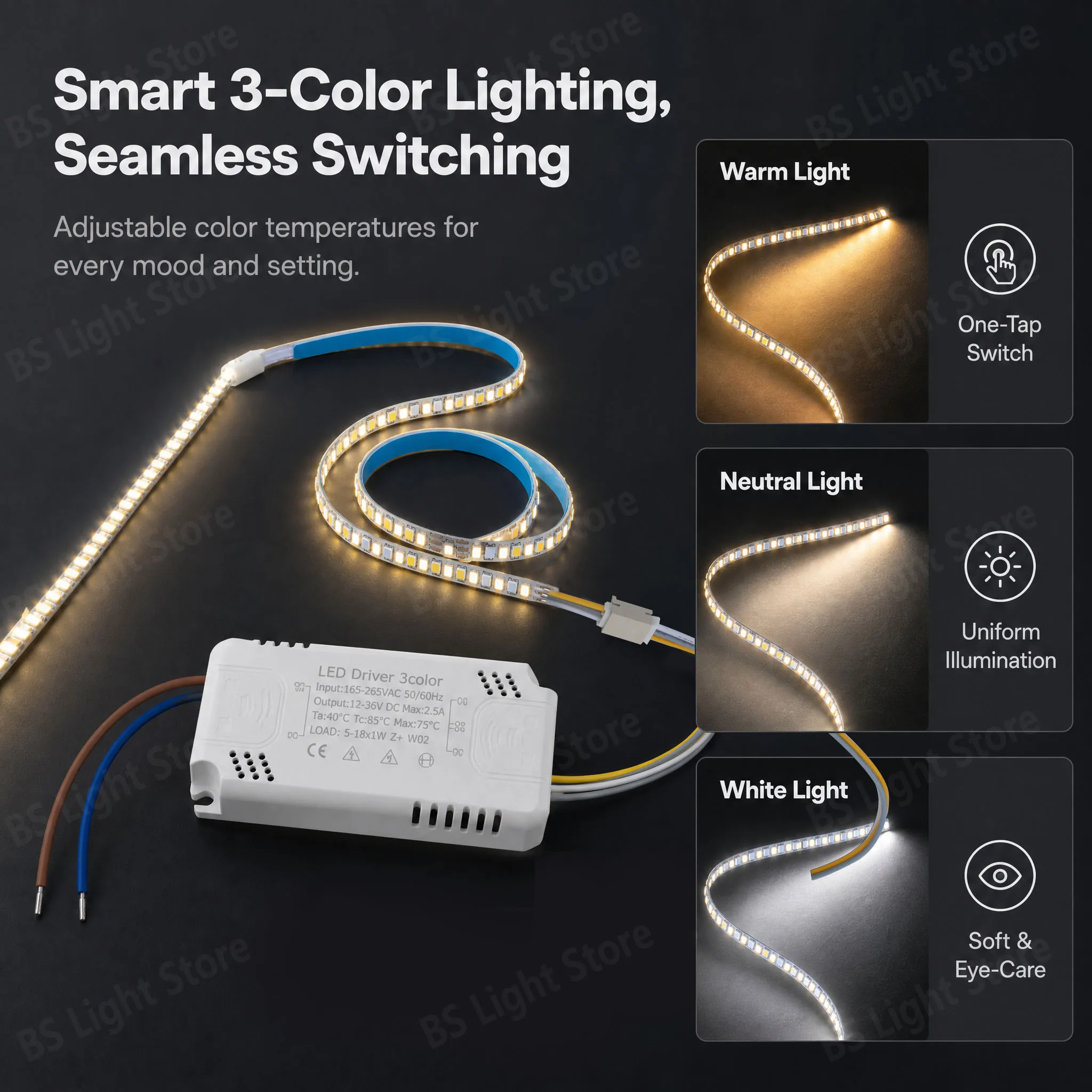 SMD2835 200D/M LED strip LED ribbon 1M 20Wx3 colors light each meter For Indoor Lamps Bedroom decoration staircase ambient light