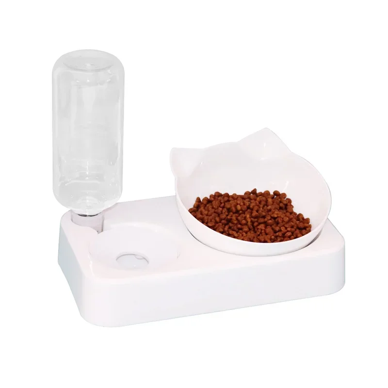 Pet Bowl 15 Degrees Tilt to Protect Cervical Vertebrae Dog Food Bowl Automatic Drinking Feeder Pet Feeding Supplies