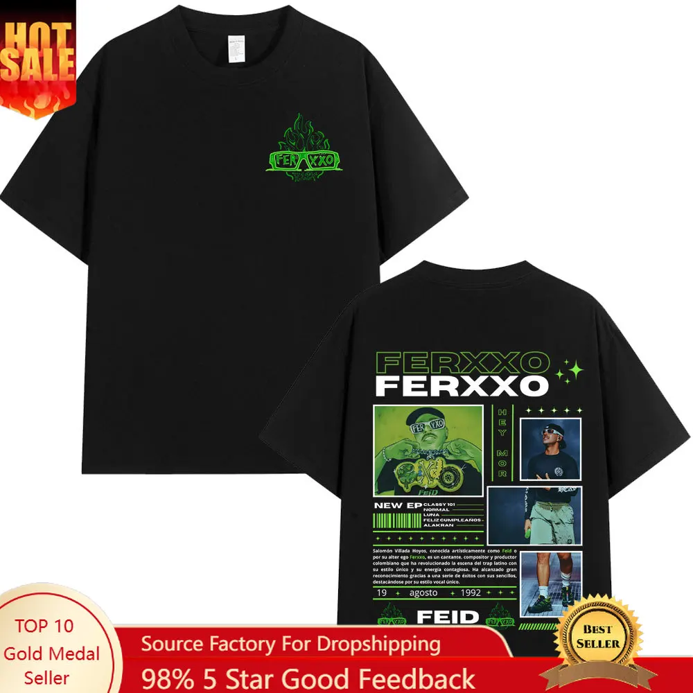 

Rapper Feid Ferxxo T-shirt Mens Women Clothing Fashion Hip Hop T-shirts Cotton Casual Comfort Short Sleeve Tee Shirt Streetwear