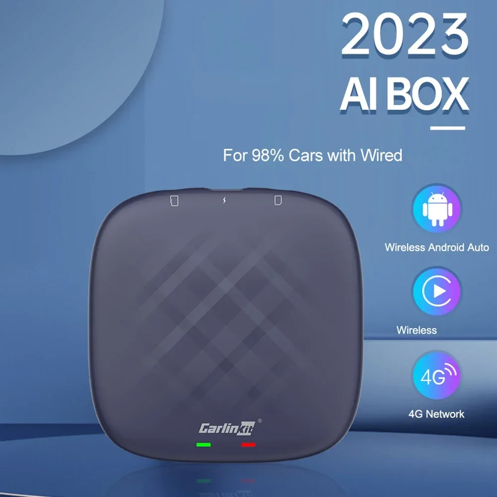 Per CarlinKit Android 13 CarPlay Ai Box Plus Wireless Android Auto & CarPlay AI Smart TV Box GPS Glonass integrato 64/128GB