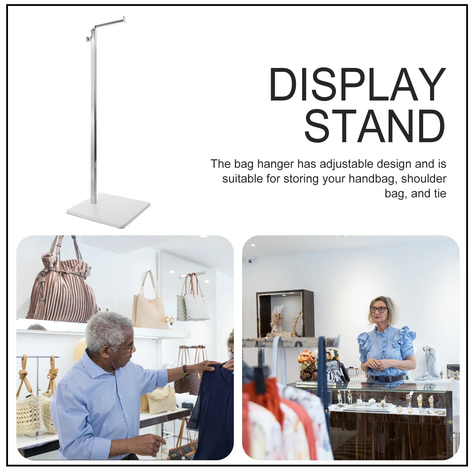 

Metal Handbag Hanger Rack Storage Solution Purse Organizer 7 Hooks Adjustable Bag Display Stand Closet Organizers Home Storage