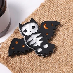 Handmade Safety Pins Custom Halloween Owl Brooches Bag Lapel Pin Cartoon Animal Badge Jewelry Gift for Kids Friends