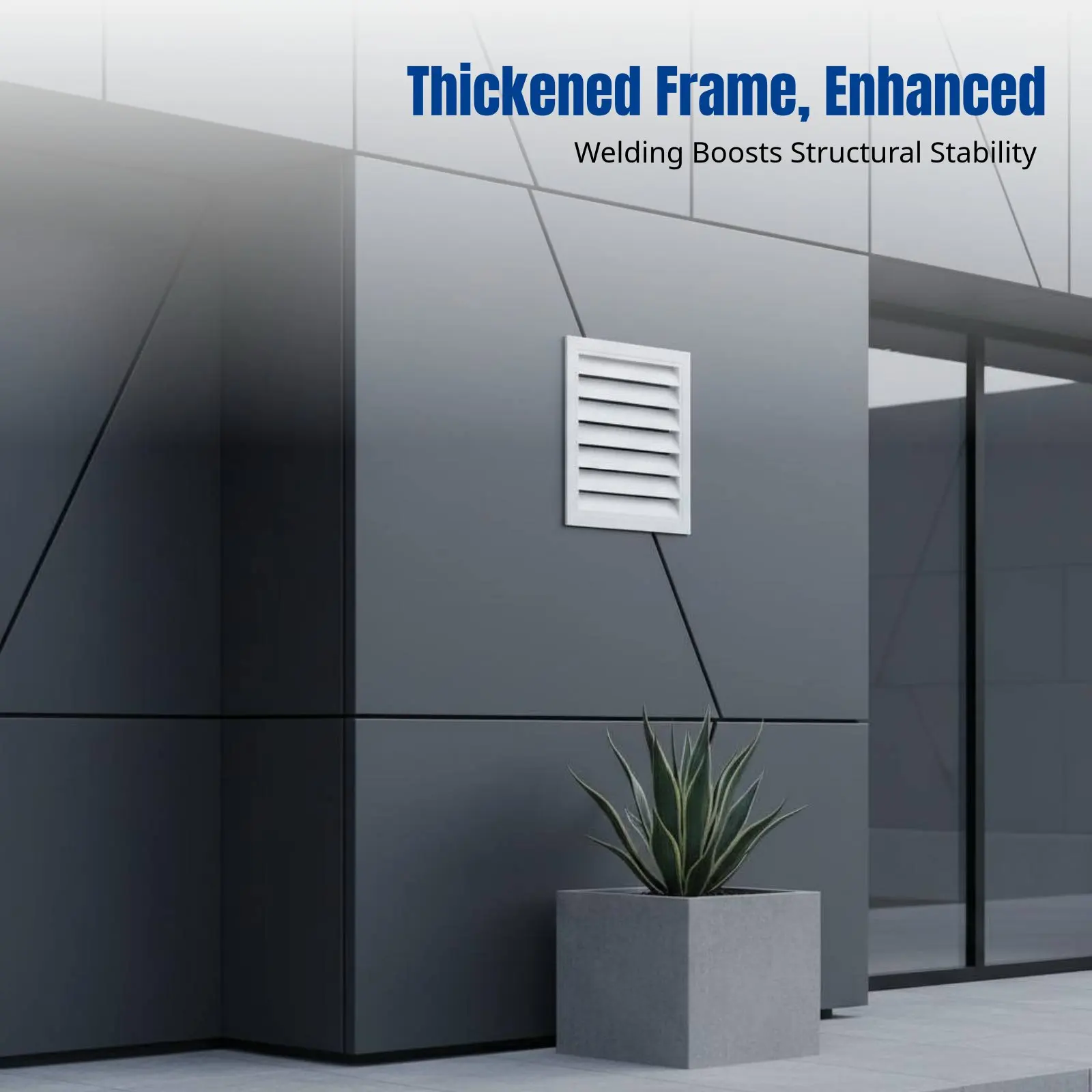 Aluminum Alloy Louver Vent, Waterproof Outdoor Wall Rainproof Grille for Air Conditioner