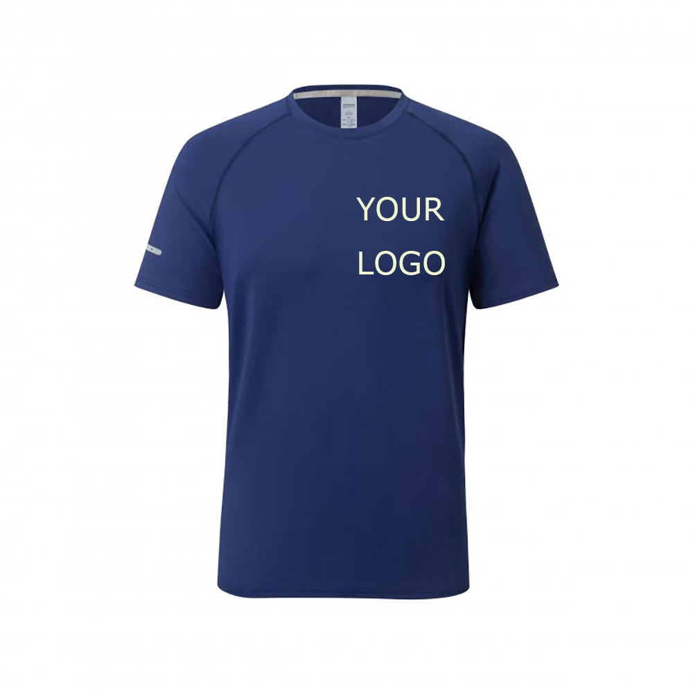 

Summer Quick Drying round Neck T-Shirt Customizable Sports Running Top Short Sleeve Work Outfit for Group Class with Printe Logo