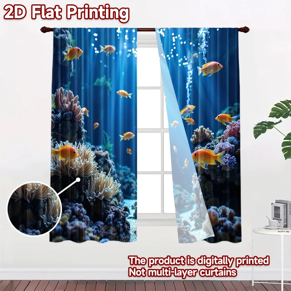 1pc 2D flat Photography Backdrop Popular Scene Backdrop Colorful Coral Reef Scene 100% Polyester Birthday Party for Holiday