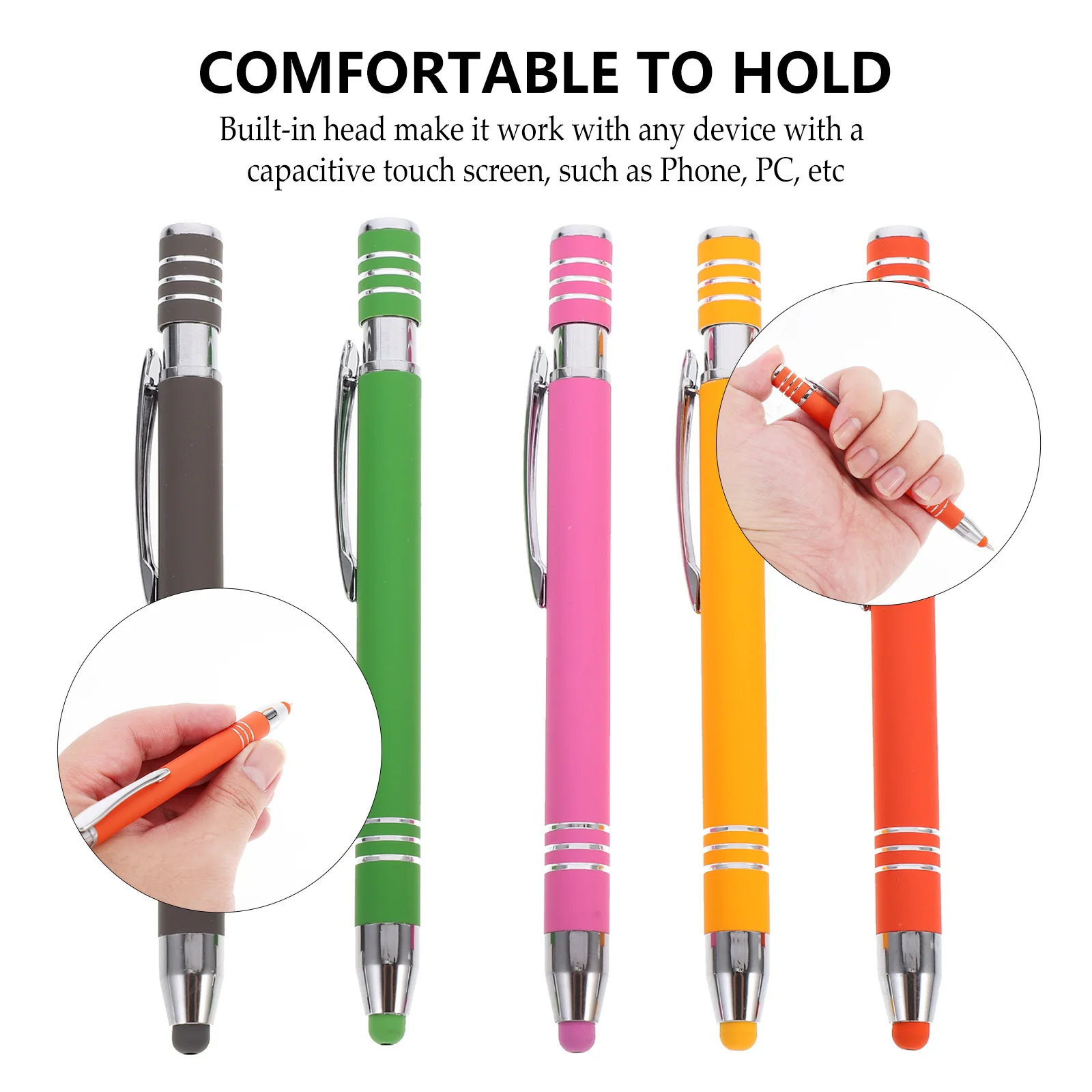 

5Pcs Metal Ballpoint Pen Creative Stylus Capacitive Touch Screen Multi-Function Handwriting Stylus Pen Screen Pens