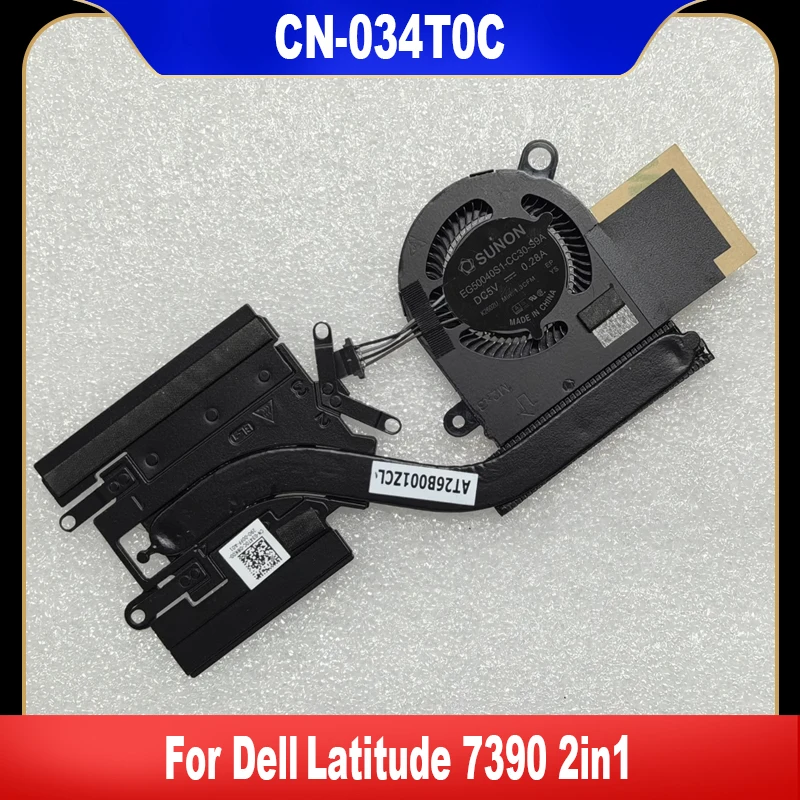 034T0C New Original For DELL Latitude 7390 2 in 1 Laptop CPU Cooling Fan With Heatsink Cooler Fan 34T0C CN-034T0C AT26B001ZCL