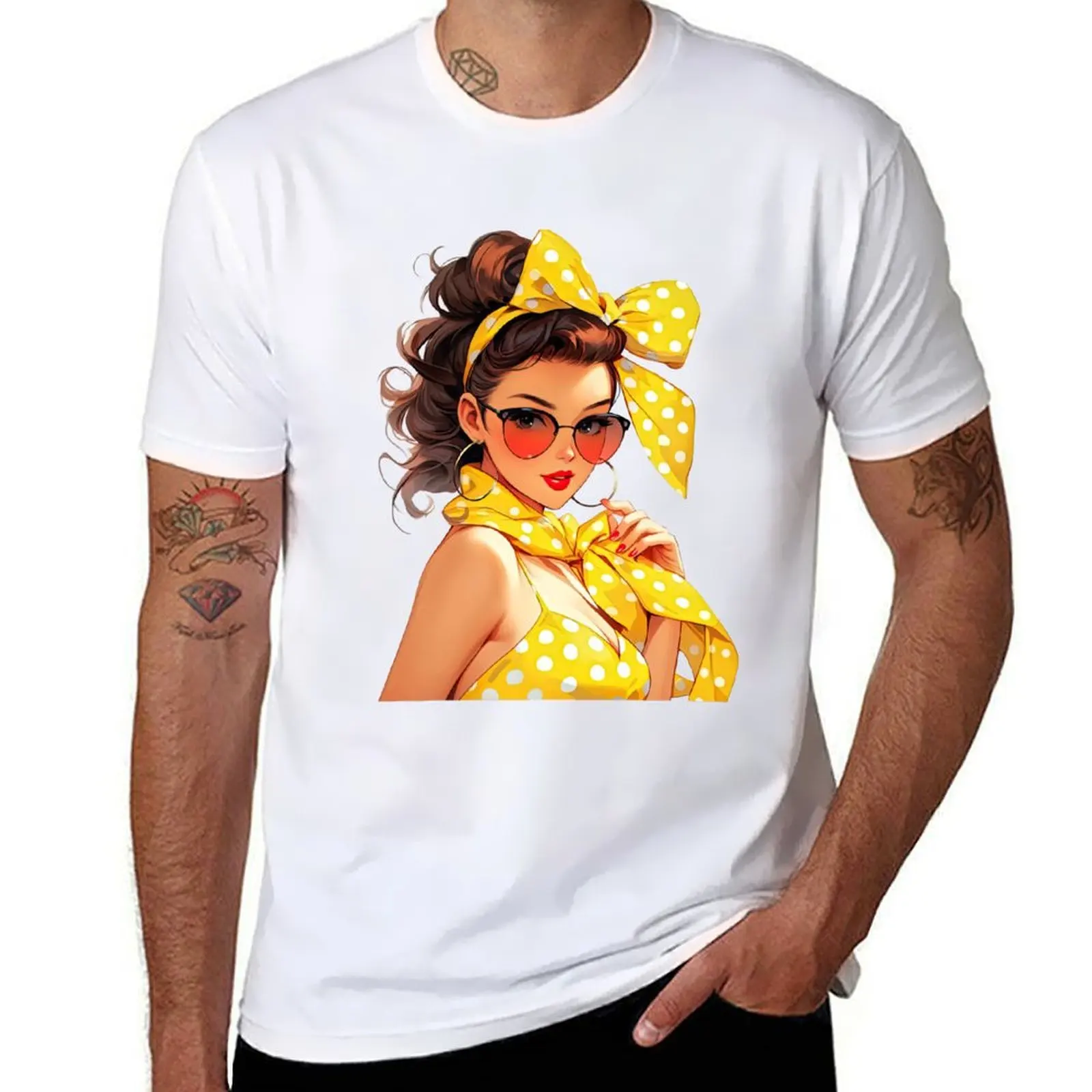 

Polka dot girl T-Shirt man graphic t shirt t shirts for man pack white T-Shirt
