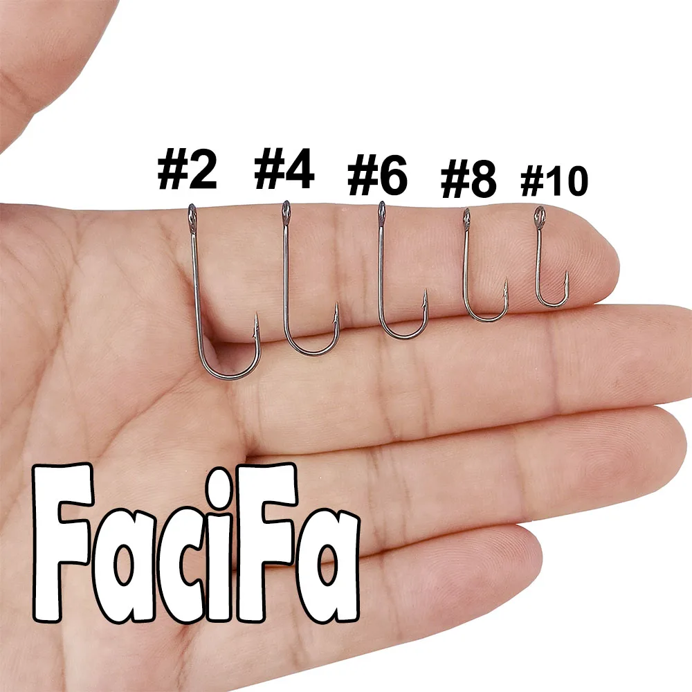 100 أو 25 قطعة خطاف صيد كبير العيينة لصيد الأسماك طعم عرقوب طويل شائك مستدير عازمة خطاف مشترك كرنك واحد خطاف صيد