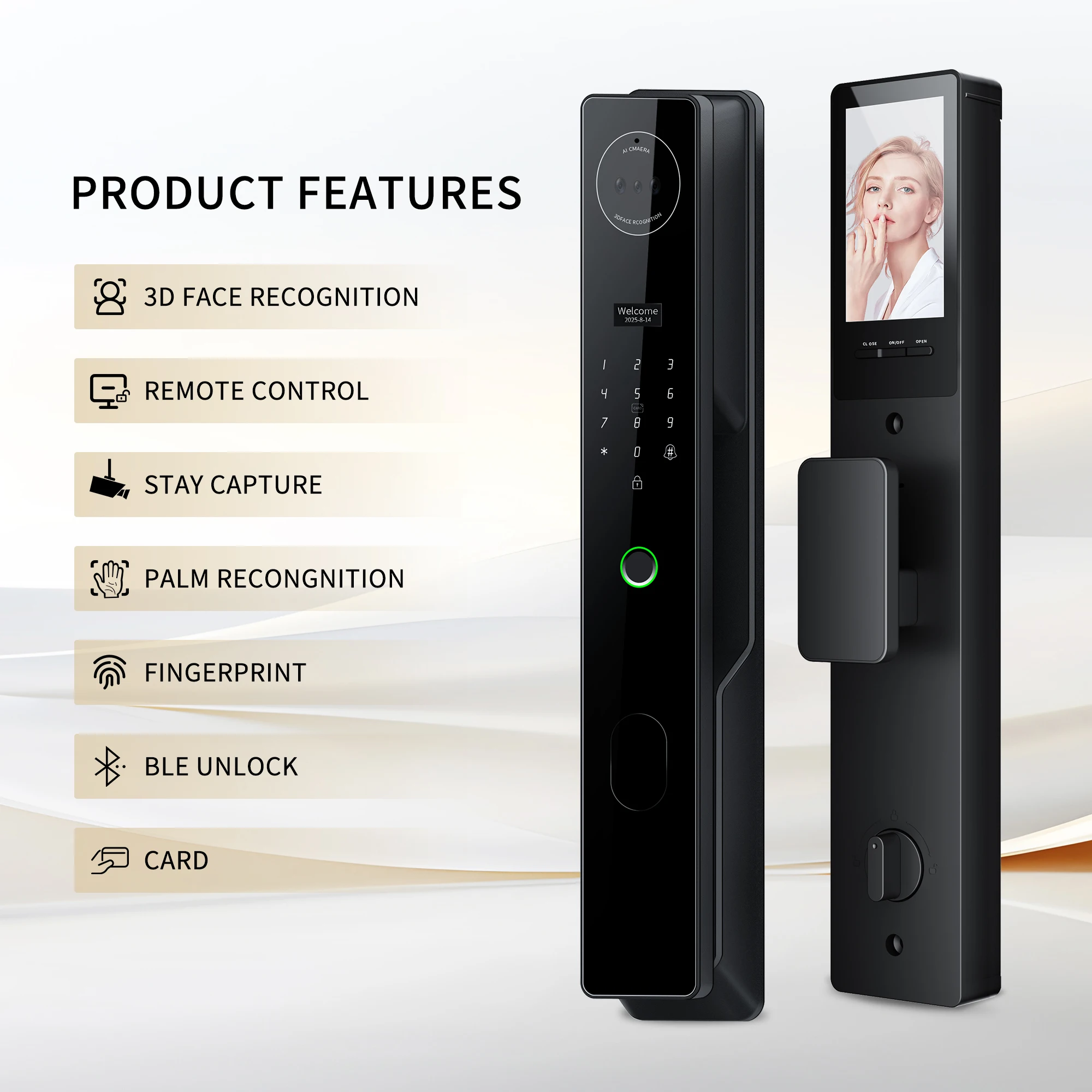 Bluelock 3D顔認証スマートロック、指紋認証、Tuy - Video Door Lock With Camera Peephole のレビューと価格