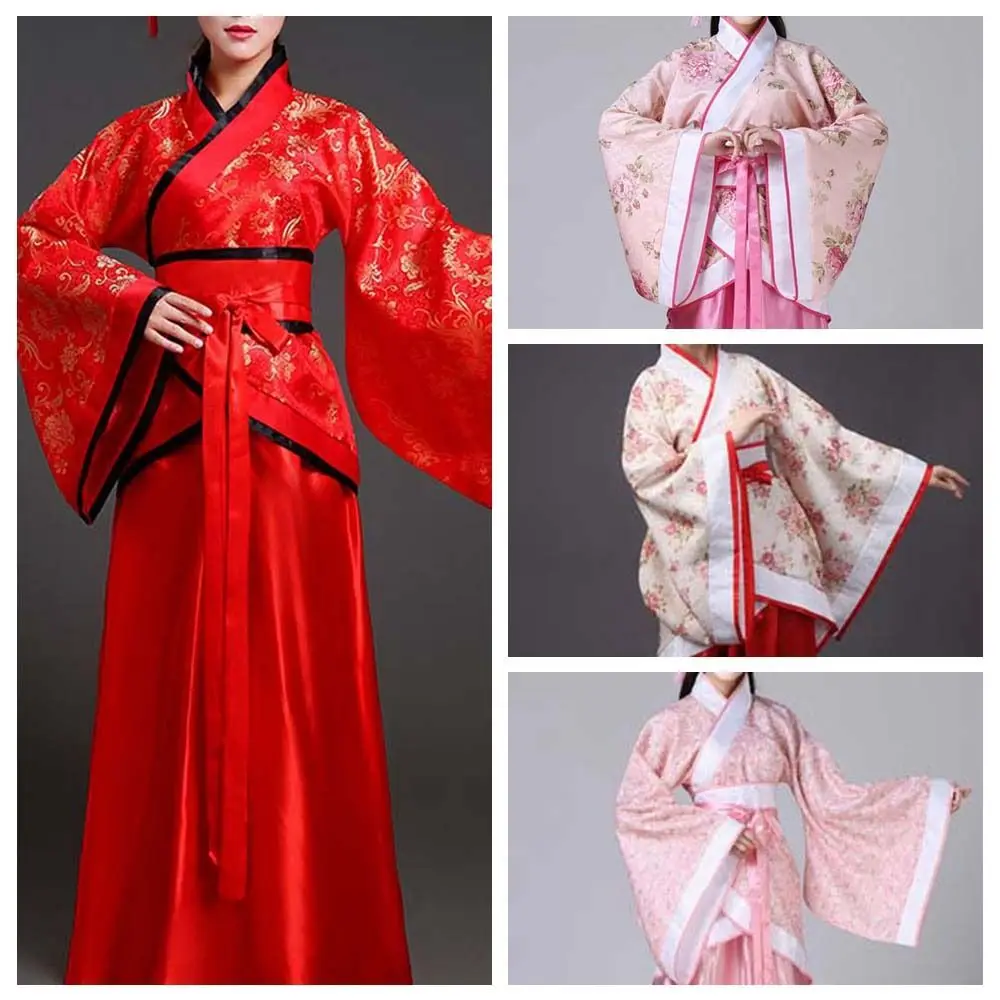 Bühnenkostüme Chinesischer Hanfu-Rock Performance Cosplay-Kleid Blumenstickerei Chinesisches altes Kleid Orientalische Feenprinzessin