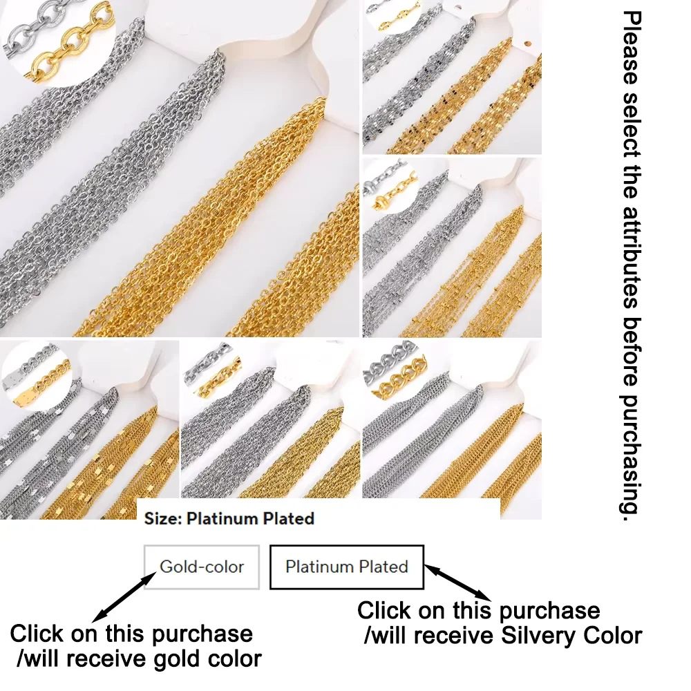 10 teile/los 45 cm Edelstahl Goldene/Silber Farbe 304 Ketten Halskette Frauen Schmuck Machen Zubehör DIY Handgemachte Liefert – Detail 1