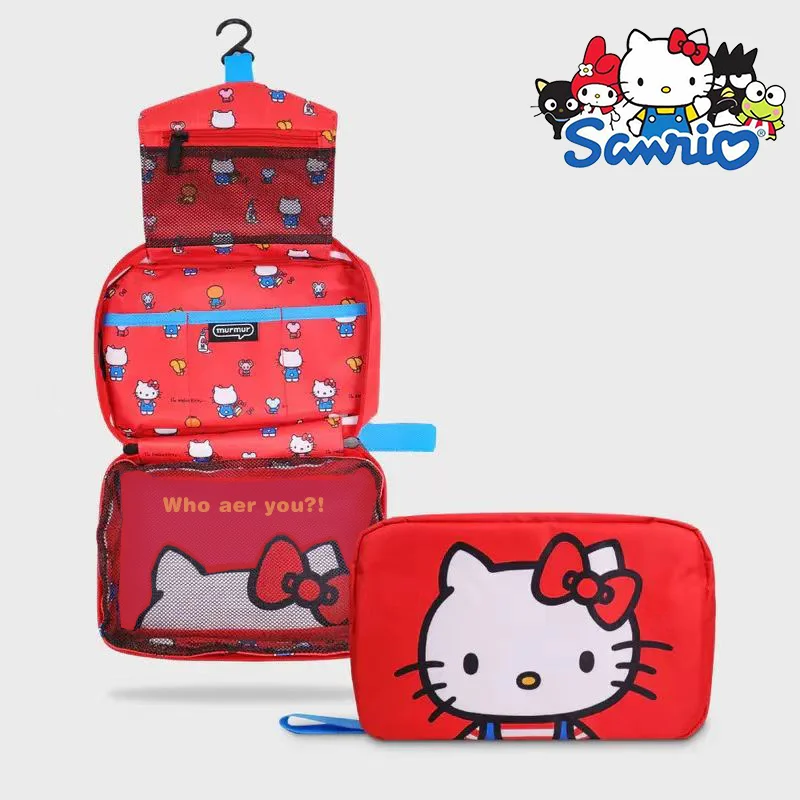 

Sanrio Hello Kitty Travel Cosmetic Bag Foldable Large Capacity Portable Hangable Dustproof Multifunctional Storage Bag Girl Gift