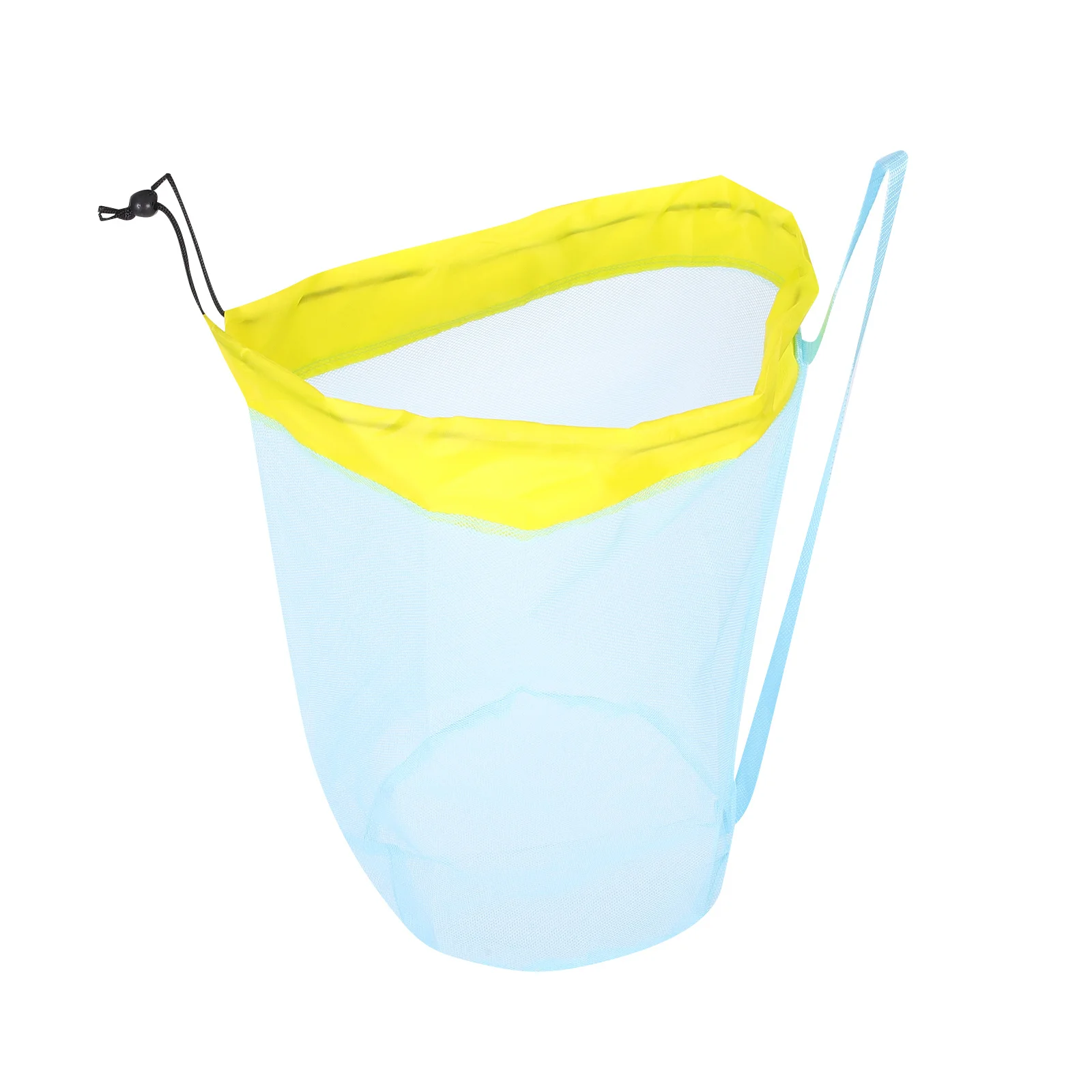 Bolsa de malla de playa para niños con cierre de cordón, bolsa de recolección de concha de arena ligera, diseño hueco para nadar y hacer senderismo