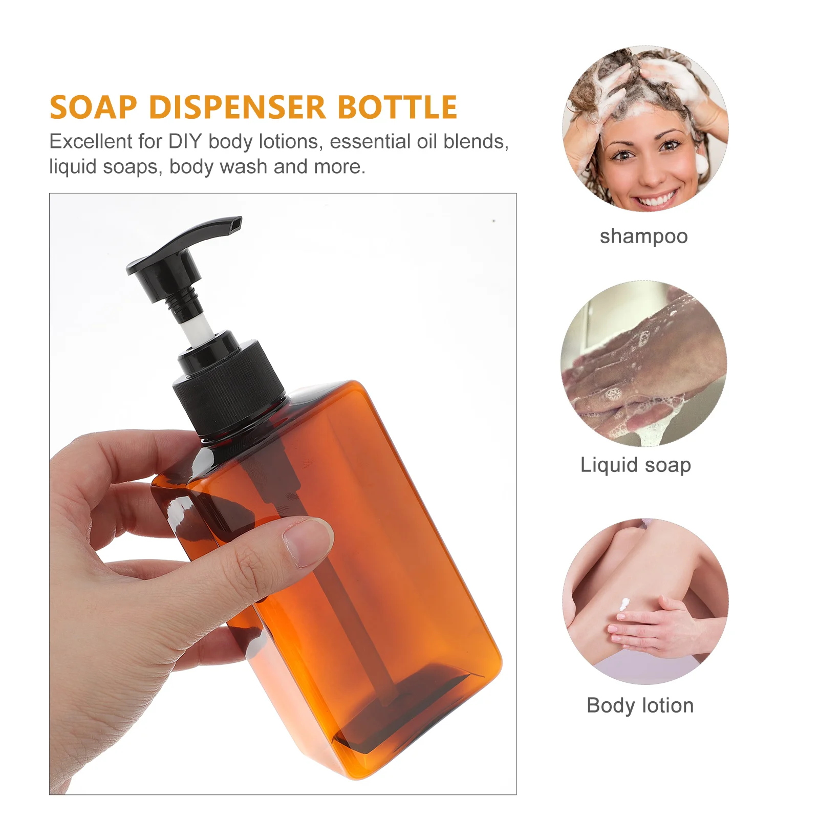 

2Pcs 280ml Square Bottles Press Pump Dispenser Travel Size Refillable Reusable PETG For Shampoo Shower Gel Hand Soap