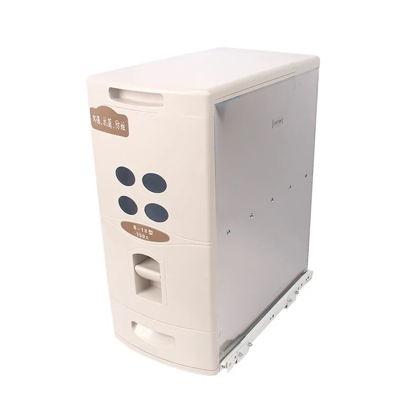 

kitchen cabinets, rice boxes 304 stainless steel rice barrels automatic measurement moisture-proof equipped with damping rails