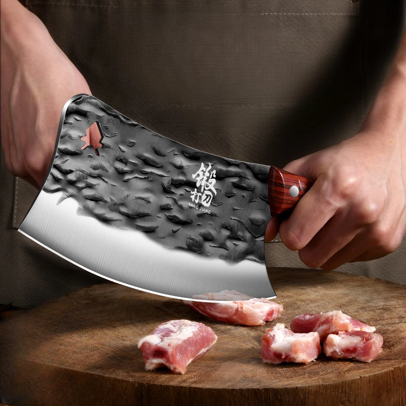 Bone-cutting knife, home use forged kitchen knife specifically, sharp kitchen knife suitable for both meat chopping and slicing.