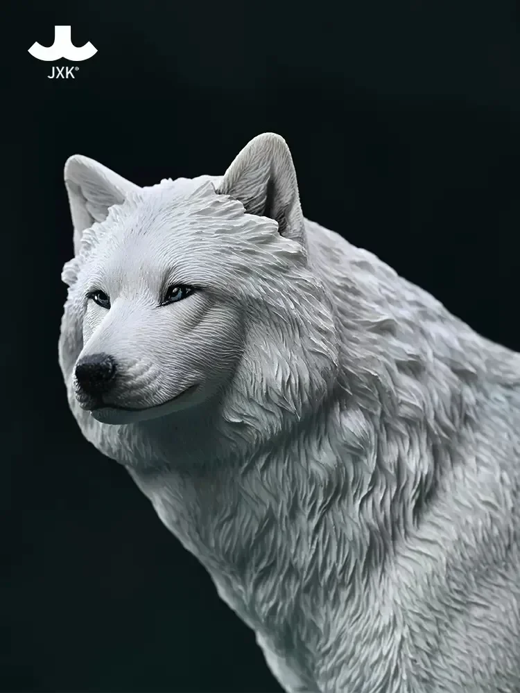 1/6 Scale White Wolf Arctic Wolf JXK194 Simulation Wildlife Animal Resin Toys Model for 12 Inches Action Figure Body