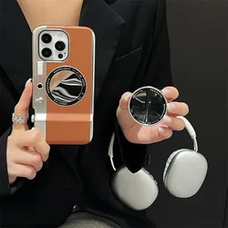 Retro Bluetooth Camera Magnetic Phone Case for Magsafe IPhone 12 13 14 15 Pro Max Cosmetic mirror 15 Mirror Hard PC Phone Cover