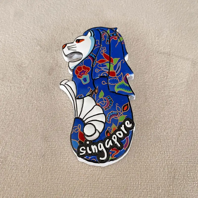 Singapore travel souvenirsinsHigh-Value Merlion Magnetic Fridge Magnet3d3D Decorative Gift