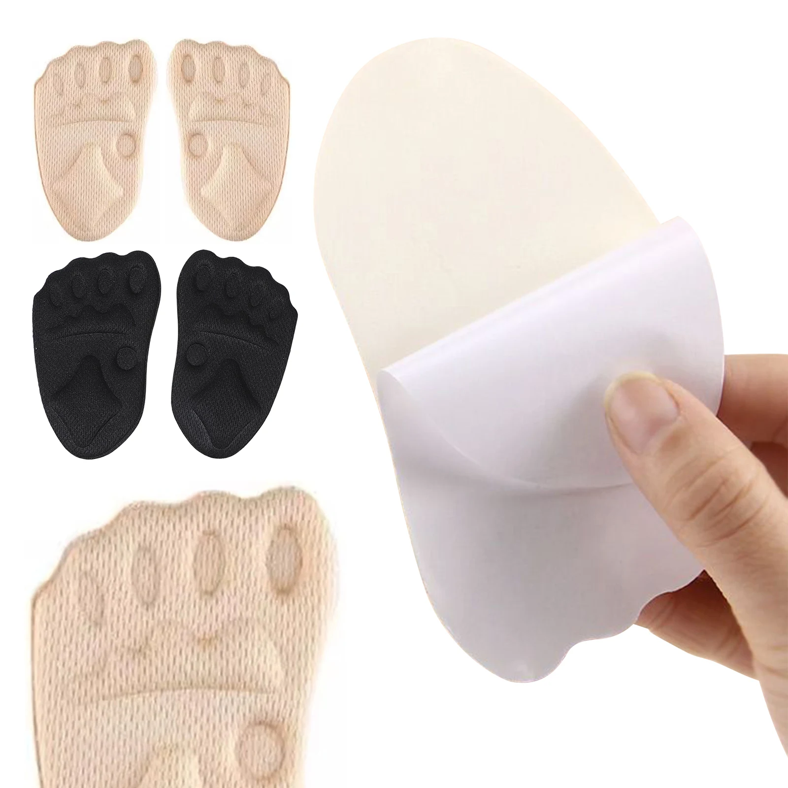 4 Pairs Ball Foot Cushions Non-Slip High Heels Shoe Inserts Breathable Grips Liners for Big & Loose Shoes Improved Shoe Fit