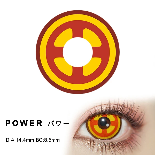 2 Stuks Colorcon Kleur Contactlenzen Jaarlijks Geel Contactlenzen met Afstuderen Gratis Verzending Makima Cosplay