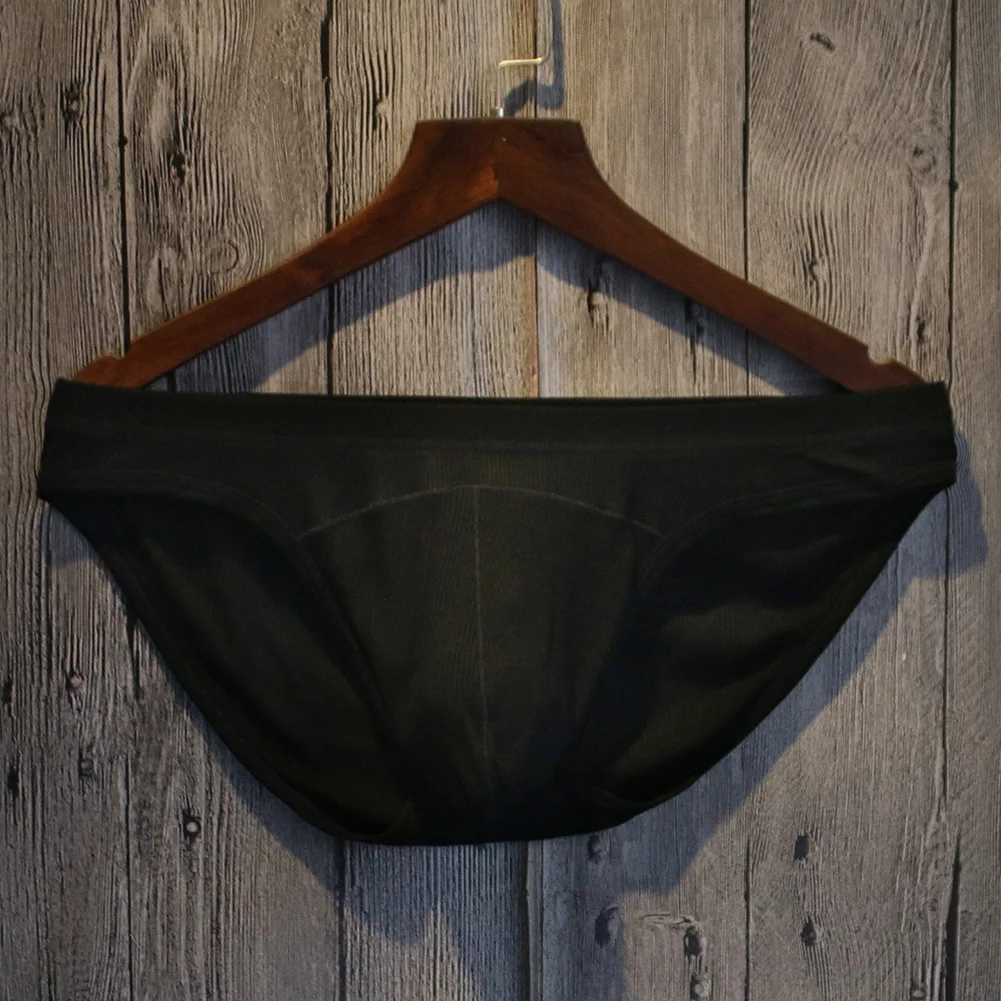 1 قطعة الرجال الصلبة مخطط الملمس ملخصات الملابس الداخلية تنفس U محدب الحقيبة السروال بلون مثير ملخصات M-2XL حجم كبير #2