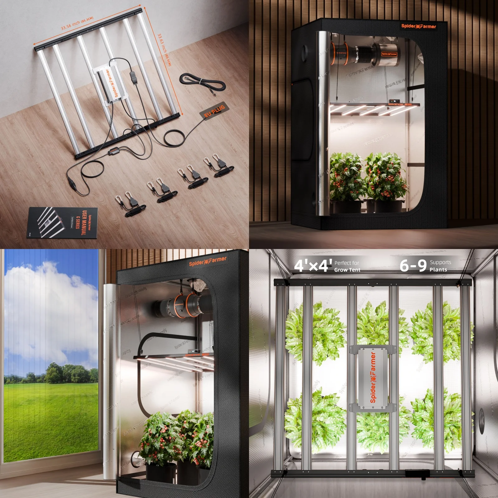Spider Farmer G5000 480W Full Spectrum LED Grow Light Commercial CO2 Indoor Hydroponics for Seedling Vegetation Flowering Plants