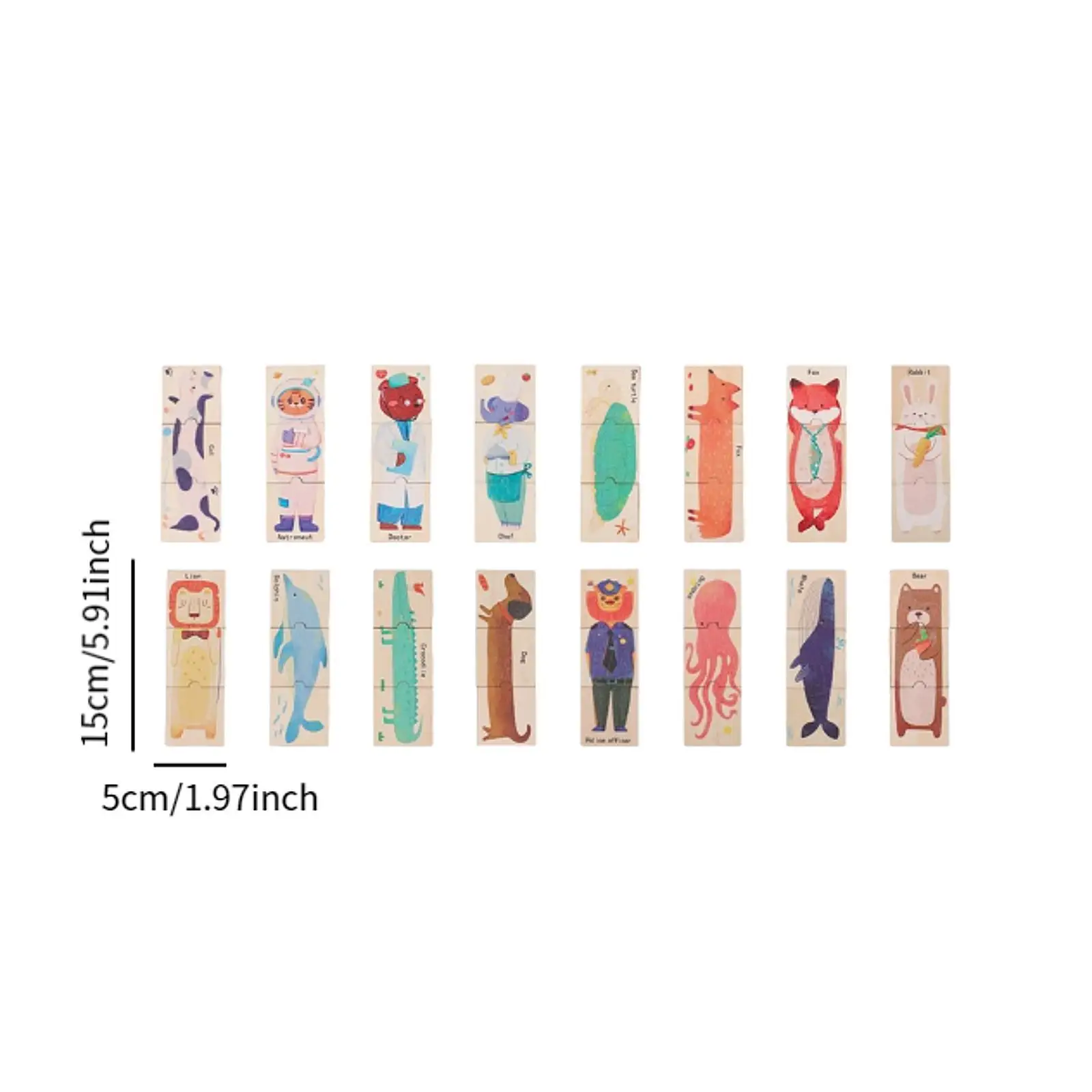 Montessori Toy Wooden Puzzles Words Recognition Game Montessori Sorting Toy