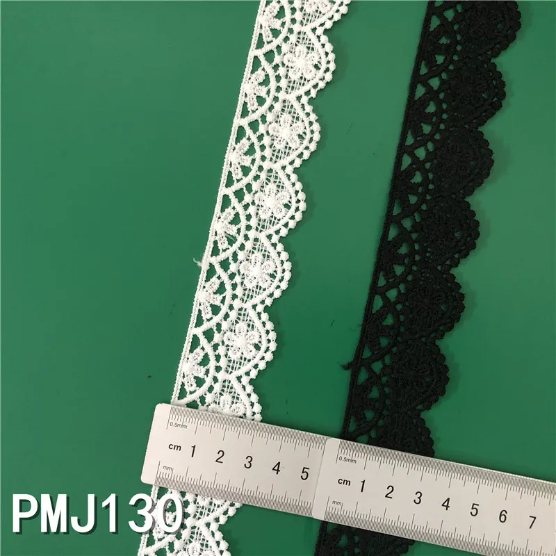 20 Types of Black Lace White Fabric Applique Embroidery Cotton Ribbon Trim Eyelet Trim High Quality Lace Lolita Waves Edge Lace