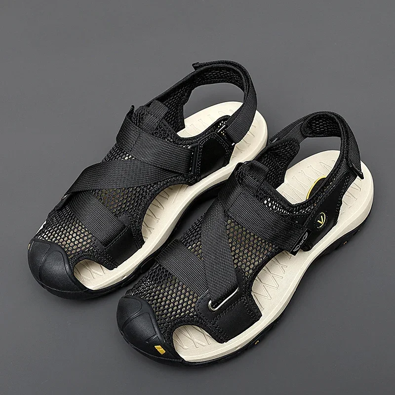Men's Summer Beach Sandals, Soft Sole Breathable Quick-Dry Water Shoes, Roman Casual Outdoor_voghion.com