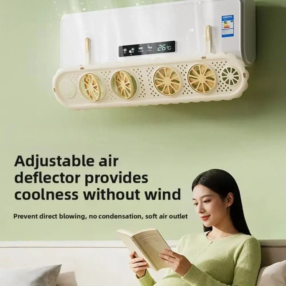 Adjustable Air Conditioner Wind Deflector Universal Wall Mounted Air Conditioner Air Flow Guide Multi Hole Design Reusable
