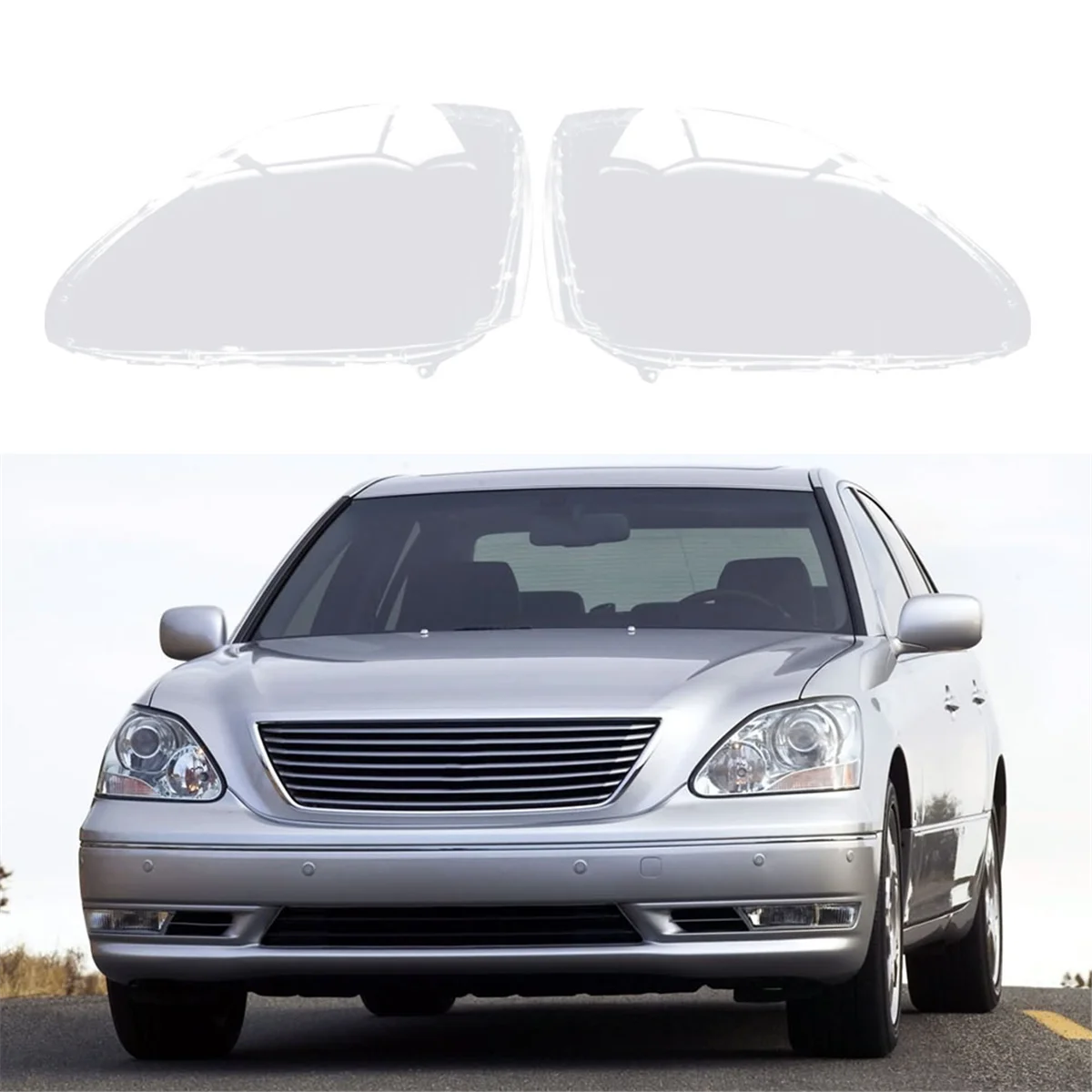 Car Right Headlight Shell Lamp Shade Transparent Lens Cover Headlight Cover for Lexus LS430 LS460 LS600 2004-2005