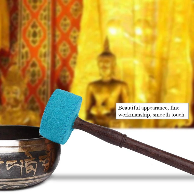 Hard Wood Felted Striker, Handmade Singing Bowl Stick Buddhism Stick Buddhism Mallet Buddhism Prayer And Yoga