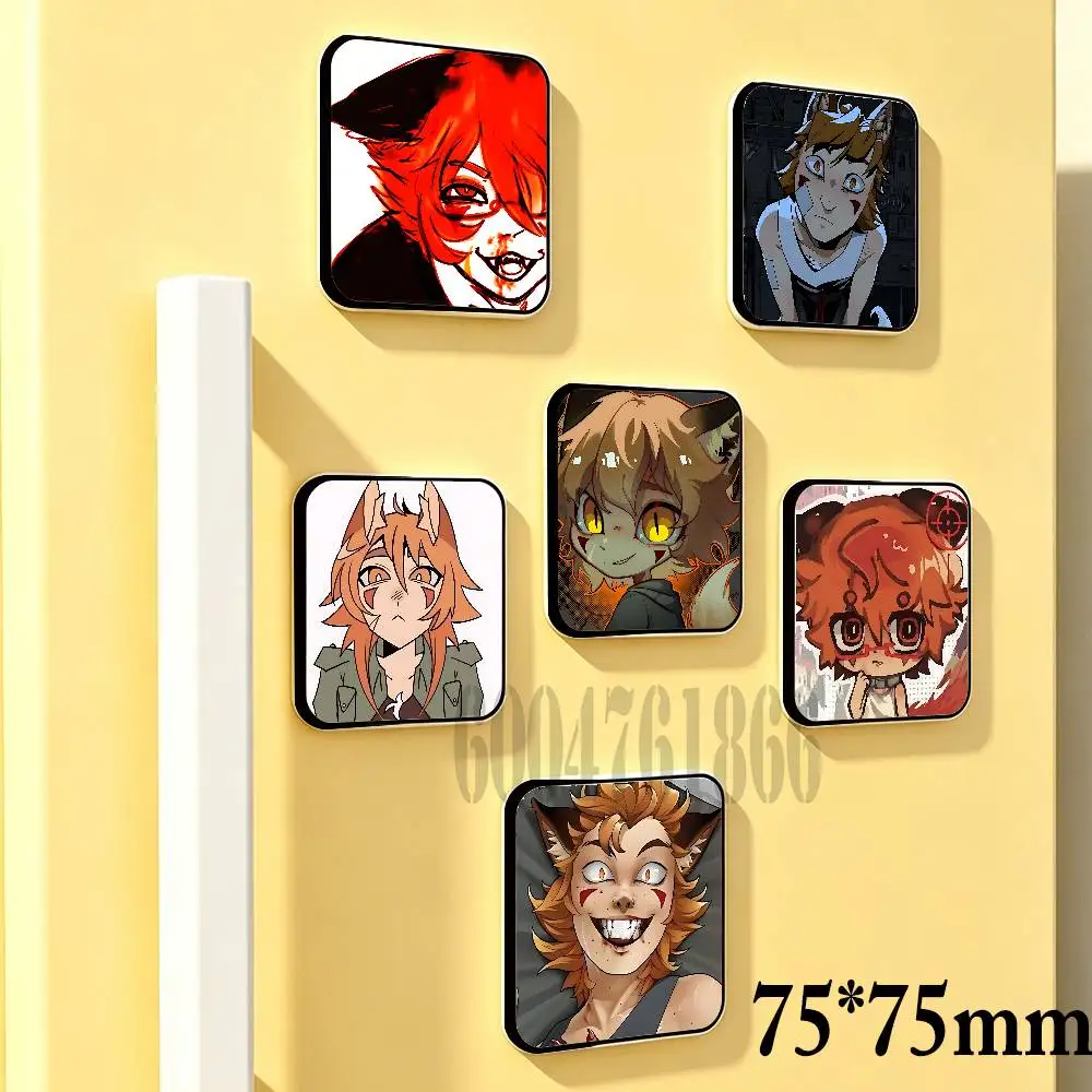 R-Ren Hana 75mm Square Fridge Magnet Cute Refrigerator Magnet Office Cabinet & Home Kitchen Decoration Gift
