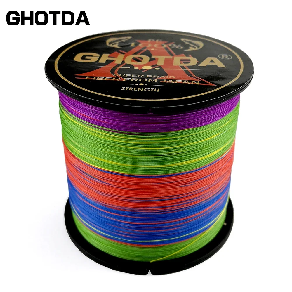 GHOTDA 300M 4 Strands 8 Strand Weaves PE Braided Fishing Line Multifilament For Carp Fishing