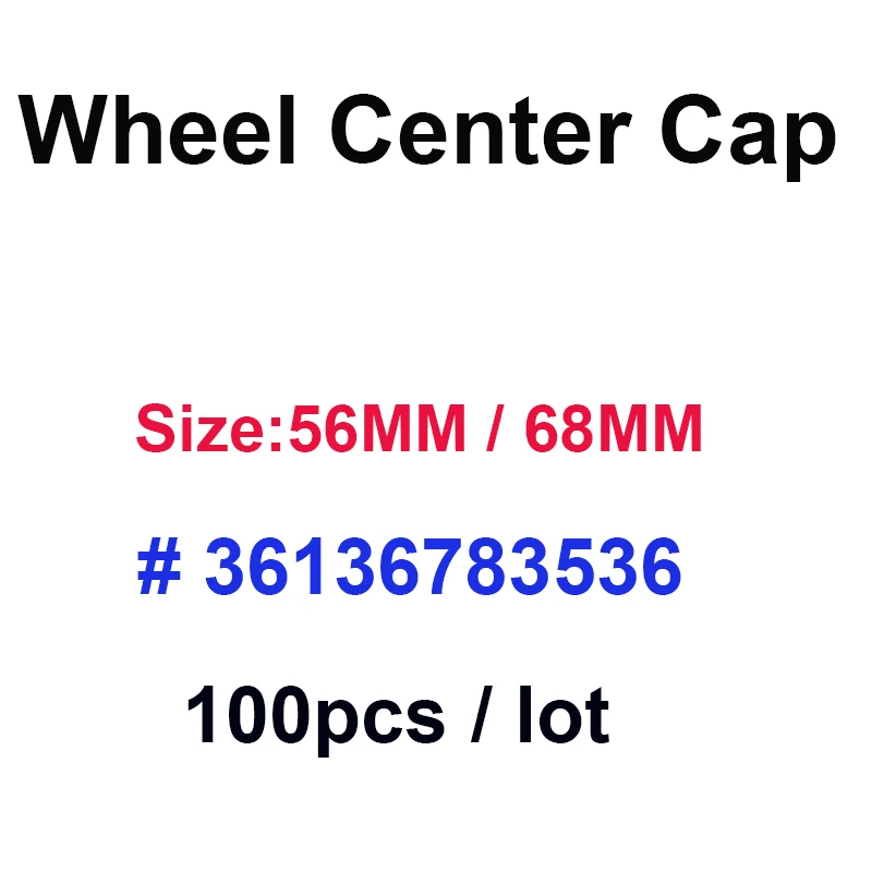 100PCS 68mm 56mm Car Wheel Center Cap Hub Caps 10pin for 36136783536 Spinner Rim Covers Sticker Blue White