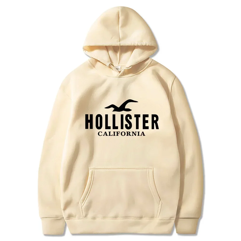 2024 Autumn Women Hollister Hodies Sweatshirt Fashion Street Letter Print Drawstring Hooded Casual Personalized Sweatshirt