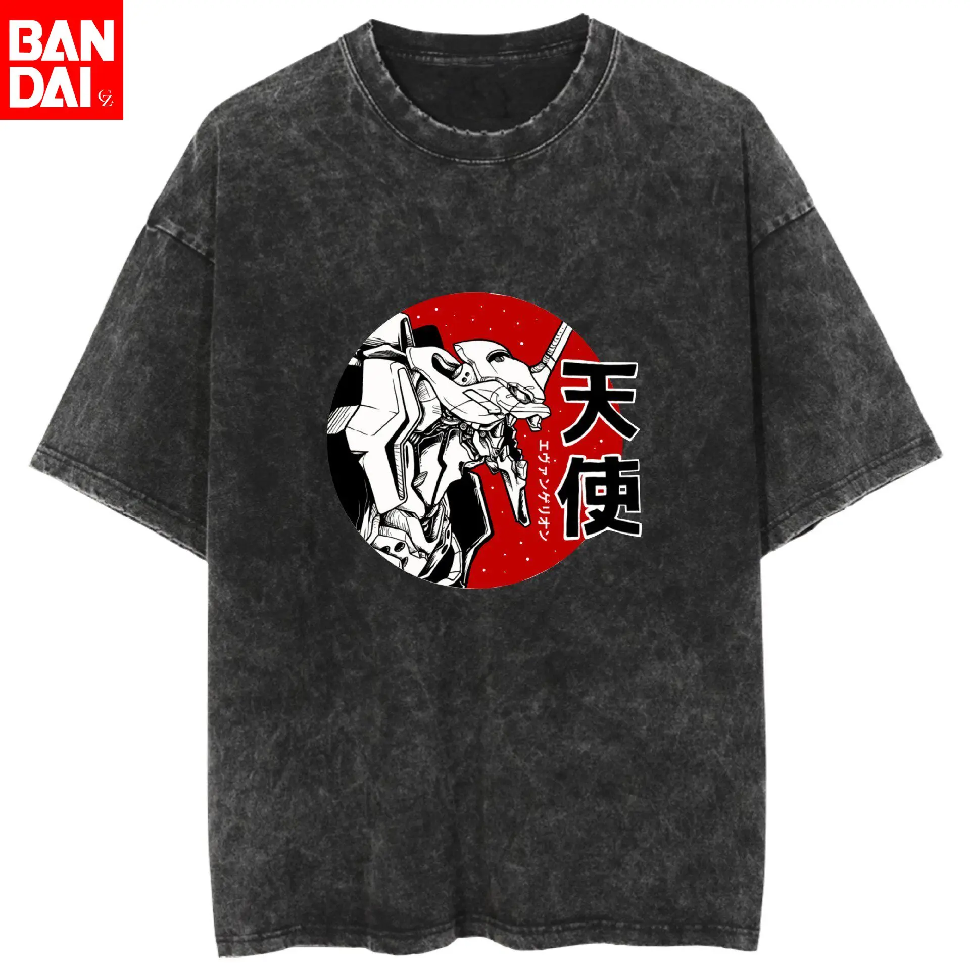 

Neon Genesis Evangelion Rei Ayanami Double-sided Vintage Washed T Shirt 2026 Summer Oversized Anime Graphic Tee for Men Women
