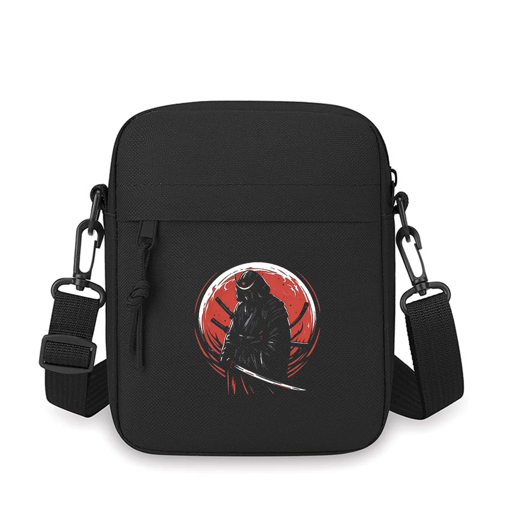 

Samurai swordsman red moon katana Men Crossbody Bag Single Shoulder Women Cartoon Anime Film Printing Design Unisex