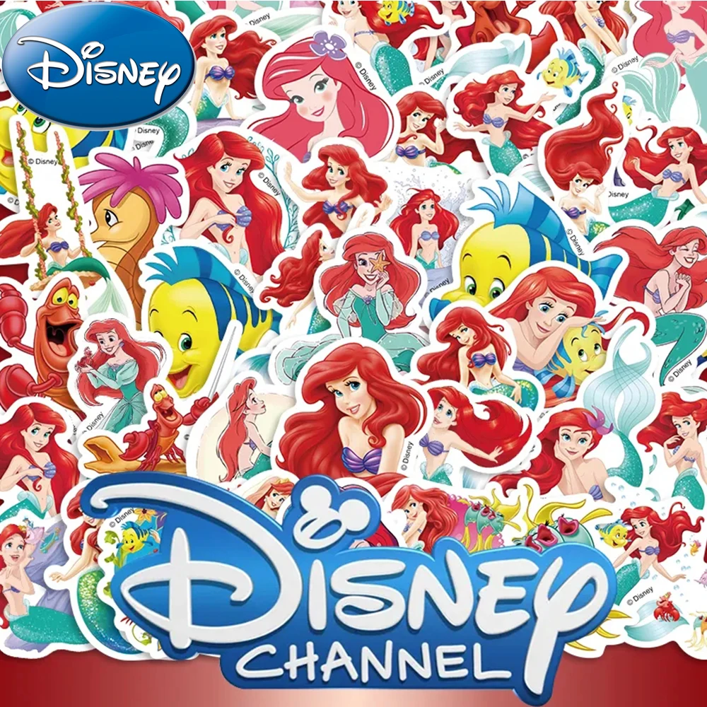 10/30/50PCS Disney Cute Little Mermaid Ariel Princess Stickers DIY Suitcase Laptop Fridge Kawaii Cartoon Graffiti Decal Toy Gift