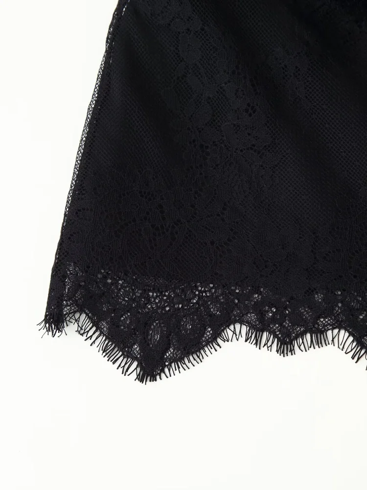 الصيف الدانتيل الديكور المرقعة القوس التنانير الصغيرة النساء الجانب سستة ألف خط نصف تنورة الإناث مثير Y2K ارتداء 2025 جديد