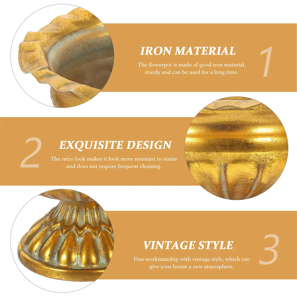 

2 Pcs Metal Roman Planter Vases for Wedding Centerpieces Urn Style Table Decorations Flowers Rustic Vintage Outdoor Vases-urn