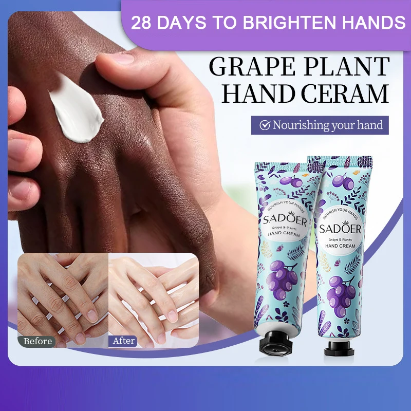 Grape Plant Extract Perfume Hand Cream,Autumn Winter Anti Drying Cracking Moisturizing Korean Handcream,Softening Restoration